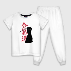 Детская пижама хлопок с принтом Айкидо в Екатеринбурге, 100% хлопок |  брюки и футболка прямого кроя, без карманов, на брюках мягкая резинка на поясе и по низу штанин
 | aikido | аикидо | айкидо | восточные единоборства | единоборства | морихей уэсиба