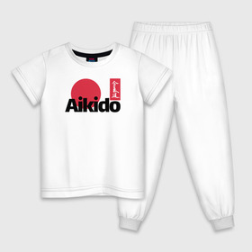 Детская пижама хлопок с принтом Aikido в Екатеринбурге, 100% хлопок |  брюки и футболка прямого кроя, без карманов, на брюках мягкая резинка на поясе и по низу штанин
 | aikido | аикидо | айкидо | восточные единоборства | единоборства | морихей уэсиба