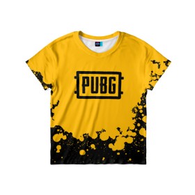 Детская футболка 3D с принтом PUBG в Екатеринбурге, 100% гипоаллергенный полиэфир | прямой крой, круглый вырез горловины, длина до линии бедер, чуть спущенное плечо, ткань немного тянется | battle royal | playerunknowns battlegrounds | pubg | пабг | пубг
