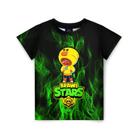 Детская футболка 3D с принтом Brawl Stars (sally) в Екатеринбурге, 100% гипоаллергенный полиэфир | прямой крой, круглый вырез горловины, длина до линии бедер, чуть спущенное плечо, ткань немного тянется | brawl | leon | moba | sally | stars | supercell | игра