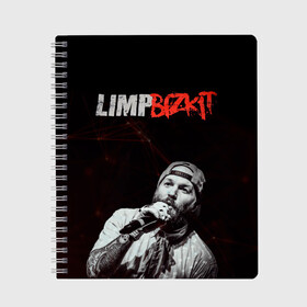 Тетрадь с принтом Limp Bizkit в Екатеринбурге, 100% бумага | 48 листов, плотность листов — 60 г/м2, плотность картонной обложки — 250 г/м2. Листы скреплены сбоку удобной пружинной спиралью. Уголки страниц и обложки скругленные. Цвет линий — светло-серый
 | limp bizkit | лимп бискит | музыка | рок