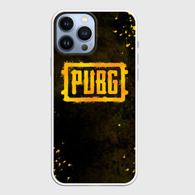 Чехол для iPhone 13 Pro Max с принтом PUBG в Екатеринбурге,  |  | Тематика изображения на принте: battle | battlegrounds | chicken | deathmatch | dinner | playerunknowns | royale | брызги | игра | капли | кляксы | краски