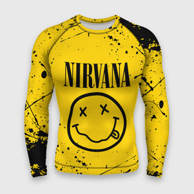 Мужской рашгард 3D с принтом NIRVANA в Екатеринбурге,  |  | nirvana | smile | курт кобейн | нирвана | смайл