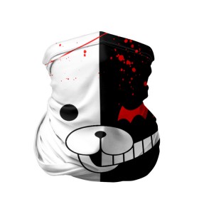 Бандана-труба 3D с принтом MONOKUMA в Екатеринбурге, 100% полиэстер, ткань с особыми свойствами — Activecool | плотность 150‒180 г/м2; хорошо тянется, но сохраняет форму | anime | bear | black  white | danganronpa | kurokuma | monodam | monokuma | monomi | monotaro | rabbit | school | shirokuma | аниме | главарь | мoноми | монокума | черно белый | школа