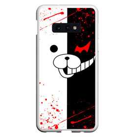 Чехол для Samsung S10E с принтом MONOKUMA в Екатеринбурге, Силикон | Область печати: задняя сторона чехла, без боковых панелей | anime | bear | black  white | danganronpa | kurokuma | monodam | monokuma | monomi | monotaro | rabbit | school | shirokuma | аниме | главарь | мoноми | монокума | черно белый | школа