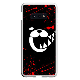 Чехол для Samsung S10E с принтом MONOKUMA в Екатеринбурге, Силикон | Область печати: задняя сторона чехла, без боковых панелей | anime | bear | black  white | danganronpa | kurokuma | monodam | monokuma | monomi | monotaro | rabbit | school | shirokuma | аниме | главарь | мoноми | монокума | черно белый | школа