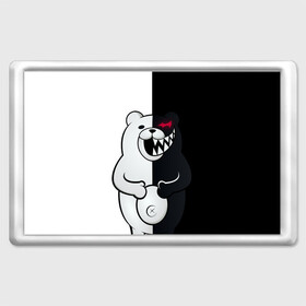 Магнит 45*70 с принтом MONOKUMA  в Екатеринбурге, Пластик | Размер: 78*52 мм; Размер печати: 70*45 | anime | bear | black  white | danganronpa | kurokuma | monodam | monokuma | monomi | monotaro | rabbit | school | shirokuma | аниме | главарь | мoноми | монокума | черно белый | школа