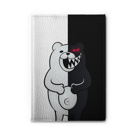 Обложка для автодокументов с принтом MONOKUMA  в Екатеринбурге, натуральная кожа |  размер 19,9*13 см; внутри 4 больших “конверта” для документов и один маленький отдел — туда идеально встанут права | Тематика изображения на принте: anime | bear | black  white | danganronpa | kurokuma | monodam | monokuma | monomi | monotaro | rabbit | school | shirokuma | аниме | главарь | мoноми | монокума | черно белый | школа