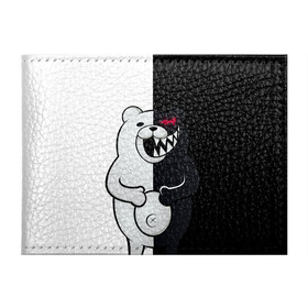 Обложка для студенческого билета с принтом MONOKUMA  в Екатеринбурге, натуральная кожа | Размер: 11*8 см; Печать на всей внешней стороне | Тематика изображения на принте: anime | bear | black  white | danganronpa | kurokuma | monodam | monokuma | monomi | monotaro | rabbit | school | shirokuma | аниме | главарь | мoноми | монокума | черно белый | школа