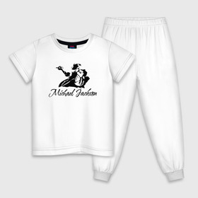 Детская пижама хлопок с принтом Танцующий в Екатеринбурге, 100% хлопок |  брюки и футболка прямого кроя, без карманов, на брюках мягкая резинка на поясе и по низу штанин
 | Тематика изображения на принте: майкл джексон чёрно белый силуэт