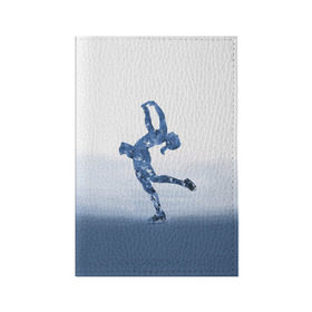 Обложка для паспорта матовая кожа с принтом Фигурное катание в Екатеринбурге, натуральная матовая кожа | размер 19,3 х 13,7 см; прозрачные пластиковые крепления | figure skating | коньки | конькобежный спорт | фигурное катание