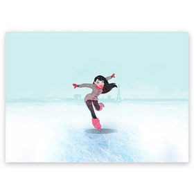 Поздравительная открытка с принтом Фигурное катание в Екатеринбурге, 100% бумага | плотность бумаги 280 г/м2, матовая, на обратной стороне линовка и место для марки
 | figure skating | коньки | конькобежный спорт | фигурное катание