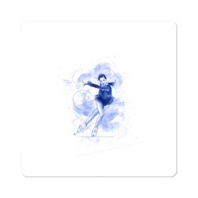 Магнит виниловый Квадрат с принтом Фигурное катание в Екатеринбурге, полимерный материал с магнитным слоем | размер 9*9 см, закругленные углы | Тематика изображения на принте: figure skating | коньки | конькобежный спорт | фигурное катание