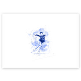Поздравительная открытка с принтом Фигурное катание в Екатеринбурге, 100% бумага | плотность бумаги 280 г/м2, матовая, на обратной стороне линовка и место для марки
 | Тематика изображения на принте: figure skating | коньки | конькобежный спорт | фигурное катание