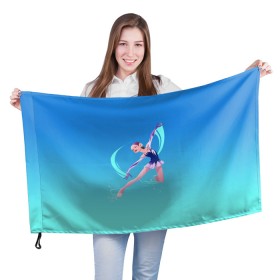 Флаг 3D с принтом Фигурное катание в Екатеринбурге, 100% полиэстер | плотность ткани — 95 г/м2, размер — 67 х 109 см. Принт наносится с одной стороны | figure skating | коньки | конькобежный спорт | фигурное катание