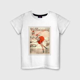 Детская футболка хлопок с принтом Фигурное катание в Екатеринбурге, 100% хлопок | круглый вырез горловины, полуприлегающий силуэт, длина до линии бедер | figure skating | коньки | конькобежный спорт | фигурное катание