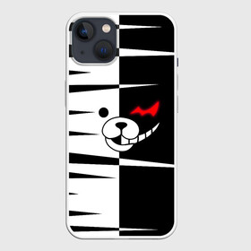 Чехол для iPhone 13 с принтом MONOKUMA зубья в Екатеринбурге,  |  | danganronpa | monokuma | trigger happy havoc | аниме | игрушка | манга | медведь | монокума | монохром | мягкая игрушка робот | робот