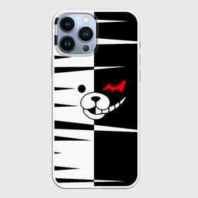 Чехол для iPhone 13 Pro Max с принтом MONOKUMA зубья в Екатеринбурге,  |  | danganronpa | monokuma | trigger happy havoc | аниме | игрушка | манга | медведь | монокума | монохром | мягкая игрушка робот | робот