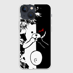 Чехол для iPhone 13 mini с принтом MONOKUMA держит руки в Екатеринбурге,  |  | danganronpa | monokuma | trigger happy havoc | аниме | игрушка | манга | медведь | монокума | монохром | мягкая игрушка робот | робот