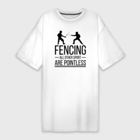 Платье-футболка хлопок с принтом Fencing в Екатеринбурге,  |  | brain | fances | fencing | мозг | рапира | фехтовальщики | фехтование | шпага