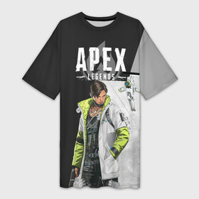 Платье-футболка 3D с принтом Apex Legends в Екатеринбурге,  |  | apex | entertainment | legends | respawn | апекс | игра | легендс | шутер