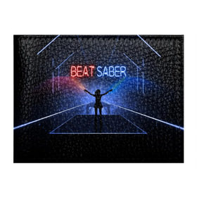 Обложка для студенческого билета с принтом Beat Saber в Екатеринбурге, натуральная кожа | Размер: 11*8 см; Печать на всей внешней стороне | 3d | 3д | beat | saber | виртуальная | игра | реальность | ритм