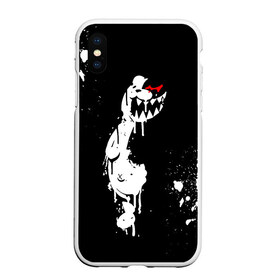 Чехол для iPhone XS Max матовый с принтом Monokuma paint в Екатеринбурге, Силикон | Область печати: задняя сторона чехла, без боковых панелей | danganronpa | eye | monokuma | paint | аватар | антагонист | брызги | глаз | игрушка | краска | медведь | монокума | мягкая | панда | потёки | робот