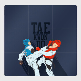 Магнитный плакат 3Х3 с принтом Taekwondo в Екатеринбурге, Полимерный материал с магнитным слоем | 9 деталей размером 9*9 см | taekwondo | восточные единоборства | единоборства | теквондо | тхэквондо | тэквондо