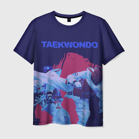 Мужская футболка 3D с принтом Taekwondo в Екатеринбурге, 100% полиэфир | прямой крой, круглый вырез горловины, длина до линии бедер | Тематика изображения на принте: taekwondo | восточные единоборства | единоборства | теквондо | тхэквондо | тэквондо