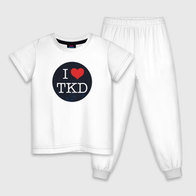 Детская пижама хлопок с принтом TKD в Екатеринбурге, 100% хлопок |  брюки и футболка прямого кроя, без карманов, на брюках мягкая резинка на поясе и по низу штанин
 | taekwondo | восточные единоборства | единоборства | теквондо | тхэквондо | тэквондо