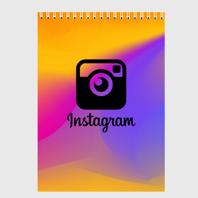 Скетчбук с принтом Instagram в Екатеринбурге, 100% бумага
 | 48 листов, плотность листов — 100 г/м2, плотность картонной обложки — 250 г/м2. Листы скреплены сверху удобной пружинной спиралью | Тематика изображения на принте: insta | instagram | instagramm | social | видео | инста | инстаграм | инстаграмм | приложение | социальная сеть | фото