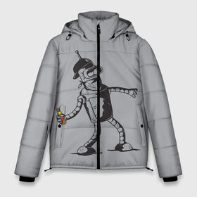 Мужская зимняя куртка 3D с принтом Futurama Bender Banksy в Екатеринбурге, верх — 100% полиэстер; подкладка — 100% полиэстер; утеплитель — 100% полиэстер | длина ниже бедра, свободный силуэт Оверсайз. Есть воротник-стойка, отстегивающийся капюшон и ветрозащитная планка. 

Боковые карманы с листочкой на кнопках и внутренний карман на молнии. | bender | express | fry | futurama | future | leela | philip | planet | turanga | zoidberg | бендер | будущее | джей | зойдберг | лила | родригес | сгибальщик | туранга | филип | фрай | футурама