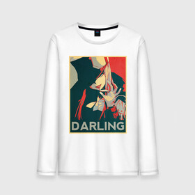 Мужской лонгслив хлопок с принтом Darling в Екатеринбурге, 100% хлопок |  | 02 | anime | darling | franx | franxx | hope | obama hope | zero 02 two | zero two | zero02two | аниме | во франксе | зеро ту | любимый | манга | милый | поп арт | франкс | франксе