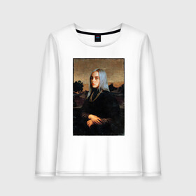 Женский лонгслив хлопок с принтом Billie Eilish Mona Lisa в Екатеринбурге, 100% хлопок |  | at | billie | don’t | eilish | electronic | eyes | me | music | ocean | pirate | smile | synthpop | usa | айлиш | билли | музыка | пайрэт | синти поп | сша | электронная | электропоп