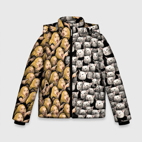 Зимняя куртка для мальчиков 3D с принтом Девушки орут на котиков в Екатеринбурге, ткань верха — 100% полиэстер; подклад — 100% полиэстер, утеплитель — 100% полиэстер | длина ниже бедра, удлиненная спинка, воротник стойка и отстегивающийся капюшон. Есть боковые карманы с листочкой на кнопках, утяжки по низу изделия и внутренний карман на молнии. 

Предусмотрены светоотражающий принт на спинке, радужный светоотражающий элемент на пуллере молнии и на резинке для утяжки | Тематика изображения на принте: cat | meme | девушка | женщина | истерика | кот | котик | котики | коты | кошка | крик | кричит | мем | паттерн