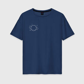 Женская футболка хлопок Oversize с принтом Планета и звёзды в Екатеринбурге, 100% хлопок | свободный крой, круглый ворот, спущенный рукав, длина до линии бедер
 | planet | space | астрономия | звезда | звёзды | космос | орбита | планета