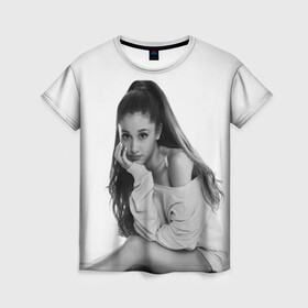 Женская футболка 3D с принтом Ariana Grande (Ариана Гранде) в Екатеринбурге, 100% полиэфир ( синтетическое хлопкоподобное полотно) | прямой крой, круглый вырез горловины, длина до линии бедер | ariana grande | актриса | американская певица | ариана | ариана гранде | гранде | девушка | музыка | певица | песни | продюсер
