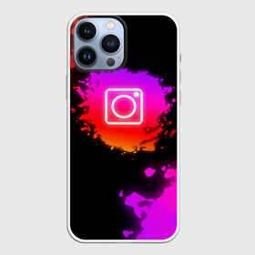 Чехол для iPhone 13 Pro Max с принтом Instagram в Екатеринбурге,  |  | instagram | брызги краски | инстаграм | краска | логотиб инстаграм | майки с логотипом инстаграм | майки с прикольными картинками | неон | неоновые майки | прикольные картинки | соц сети