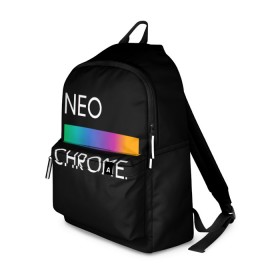 Рюкзак 3D с принтом NEO CHROME в Екатеринбурге, 100% полиэстер | лямки с регулируемой длиной, сверху петелька, чтобы рюкзак можно было повесить на вешалку. Основное отделение закрывается на молнию, как и внешний карман. Внутри два дополнительных кармана, один из которых закрывается на молнию. По бокам два дополнительных кармашка | rgb | контрастный | круг | металл | мудрость | мысль | надпись | палитра | радуга | радужный | символ | сфера | текст | фраза | цветной | яркий