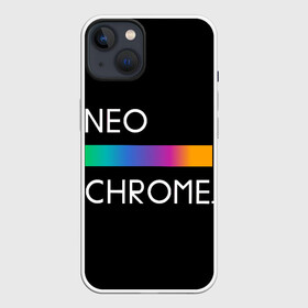 Чехол для iPhone 13 с принтом NEO CHROME в Екатеринбурге,  |  | rgb | контрастный | круг | металл | мудрость | мысль | надпись | палитра | радуга | радужный | символ | сфера | текст | фраза | цветной | яркий