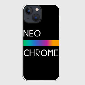 Чехол для iPhone 13 mini с принтом NEO CHROME в Екатеринбурге,  |  | rgb | контрастный | круг | металл | мудрость | мысль | надпись | палитра | радуга | радужный | символ | сфера | текст | фраза | цветной | яркий