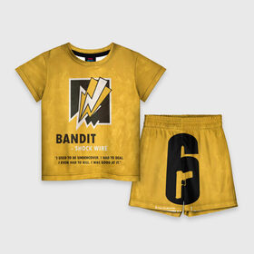 Детский костюм с шортами 3D с принтом Bandit (R6s) в Екатеринбурге,  |  | art | bandit | game | logo | rainbow | shooter | siege | six | ubisoft | арт | бандит | игра | игры | компьютерные | лого | оперативник | осада | персонаж | радуга 6 | шутер