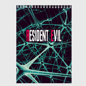 Скетчбук с принтом Resident Evil - Обитель зла в Екатеринбурге, 100% бумага
 | 48 листов, плотность листов — 100 г/м2, плотность картонной обложки — 250 г/м2. Листы скреплены сверху удобной пружинной спиралью | evil | resident | зла | обитель | фильм | элис