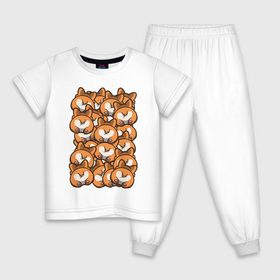 Детская пижама хлопок с принтом Попки Корги в Екатеринбурге, 100% хлопок |  брюки и футболка прямого кроя, без карманов, на брюках мягкая резинка на поясе и по низу штанин
 | корги | попки корги | собаки