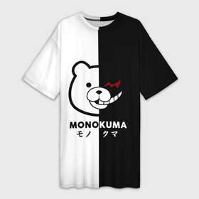 Платье-футболка 3D с принтом _Monokuma_ в Екатеринбурге,  |  | anime | character | dangan ronpa | kawai | manga | аниме | анимэ | глаз | данганронпа | двухцветная | директор | злодей | из | изображение | кавай | крутой | лицо | манга | медведь | милый | мишка | на груди | необычный | нос