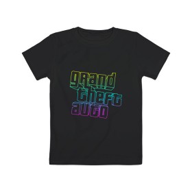 Детская футболка хлопок с принтом Gta logo:gradient в Екатеринбурге, 100% хлопок | круглый вырез горловины, полуприлегающий силуэт, длина до линии бедер | grand theft auto | gta | геометрия | гта | гта 5 | игра | линии | логотип | пеф