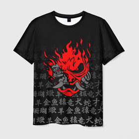 Мужская футболка 3D с принтом CYBERPUNK 2077 KEANU REEVES в Екатеринбурге, 100% полиэфир | прямой крой, круглый вырез горловины, длина до линии бедер | cd project red | cyberpunk 2077 | keanu reeves | samurai | киану ривз | киберпанк 2077 | самураи