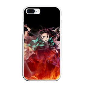 Чехол для iPhone 7Plus/8 Plus матовый с принтом KIMETSU NO YAIBA в Екатеринбурге, Силикон | Область печати: задняя сторона чехла, без боковых панелей | demon slayer | demon slayer: kimetsu no yaiba | kimetsu | kimetsu no yaiba | nezuko | slayer | tanjiro | клинок рассекающий демонов | незуко | танджиро | шинобу кочо