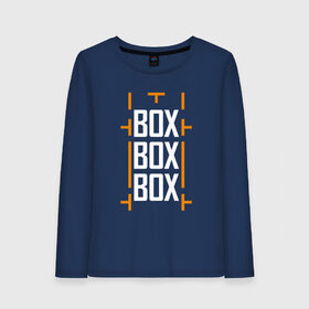 Женский лонгслив хлопок с принтом Box box box в Екатеринбурге, 100% хлопок |  | f1 | формула 1