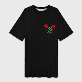 Платье-футболка 3D с принтом PAYTON MOORMEIER (НА СПИНЕ) в Екатеринбурге,  |  | flower | payton moormeier | roses | tiktok | автограф payton | блогер | пейтон | пейтон моормиер | розы | тикток | тиктокер | цветы | ютубер